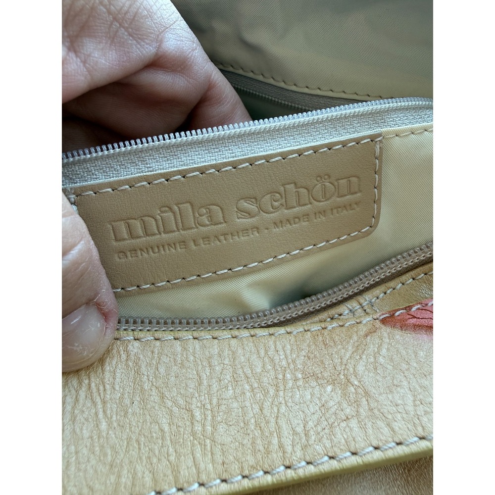 Mila Schon Vintage Y2K Butterfly Leather Handbag Cream Pink Fairy Coquette Rare - Picture 5 of 12